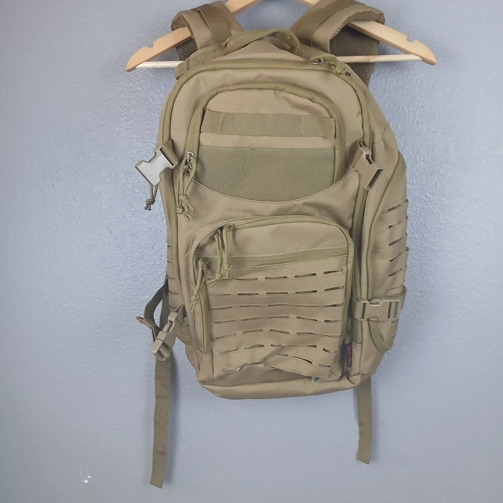 New Tactical Backpack Coyote Tan Laser Cut MOLLE Military Assault Pack 19in